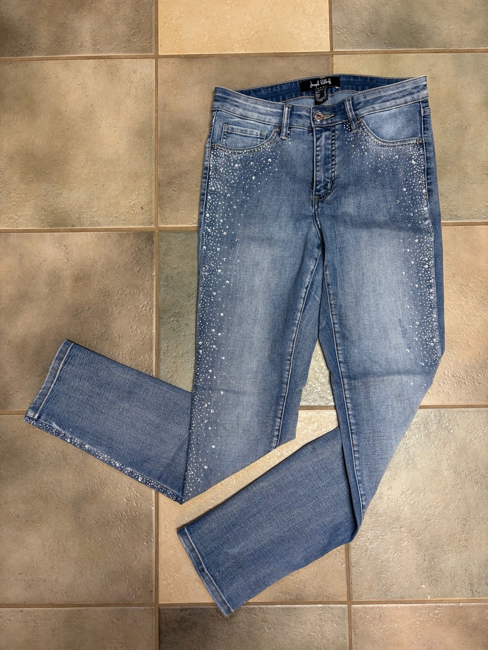 Joseph Ribkoff Light Blue Skinny Jeans with Rhinestone Detail